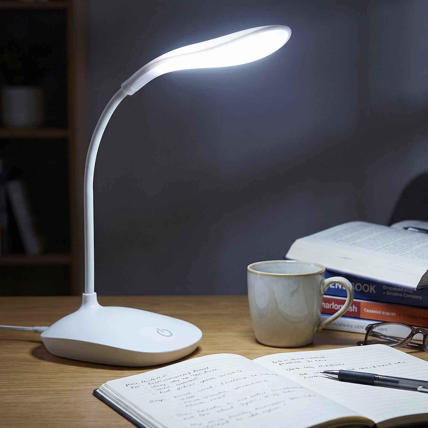 Led Desk Table Lamp Flexible Touch Dimmer Eye Care Reading Study Light (1 Pc)