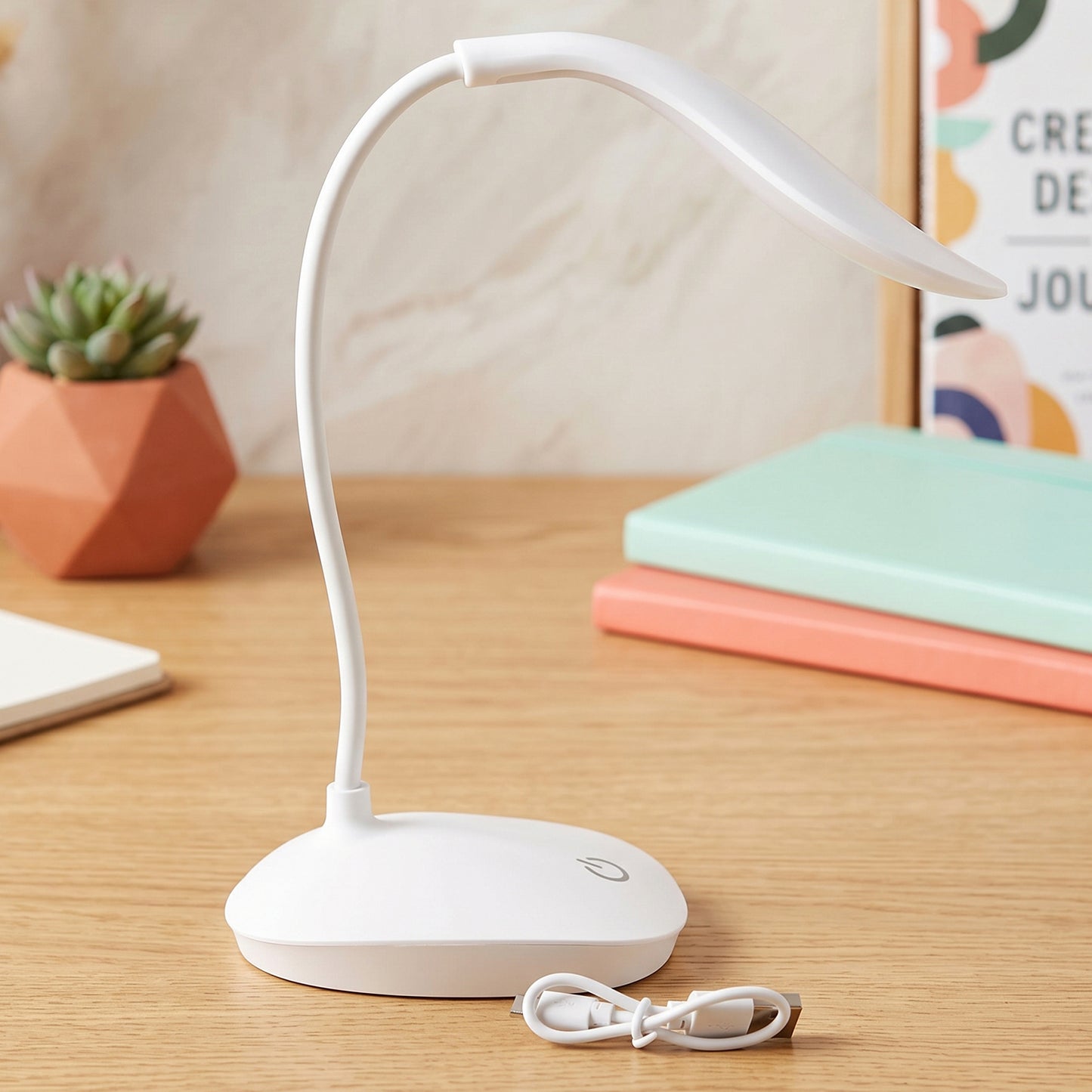 Led Desk Table Lamp Flexible Touch Dimmer Eye Care Reading Study Light (1 Pc)